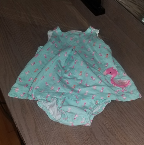 One Piece Girls Blue Flamingo Onesie - Picture 3 of 3